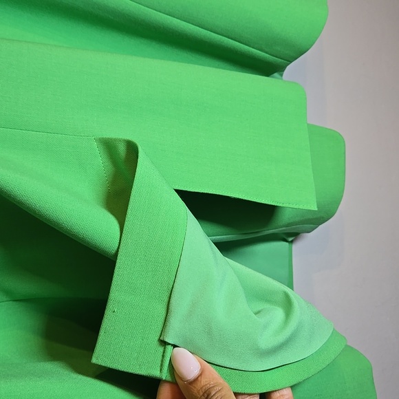 Talbots Viscose Tailored Stretch Double Breast Kelly Green Crest Button Blazer - Picture 12 of 17